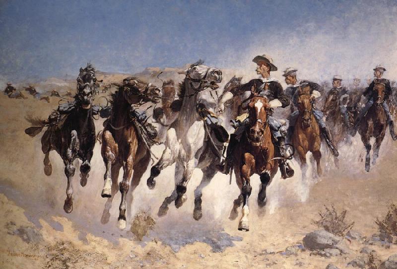 Frederic Remington Dismounted:The Fourth Trooper Moving the Led Horses China oil painting art